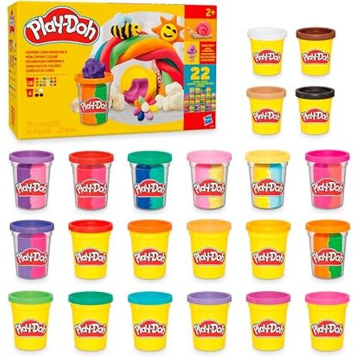 Play-Doh 22 Pack Ultimate Color Variety, Bulk Assorted Colors, 2 & 4 Ounce Modeling Compound Cans, Kids Arts & Crafts, Preschool Toys, Back to School Supplies, Ages 2+ (Amazon Exclusive)