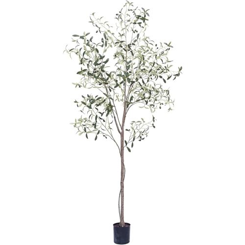 Artificial Olive Tree Tall Fake Potted Olive Silk Tree with Planter Large Faux Olive Branches and Fruits Artificial Tree for Modern Home Office Living Room Floor Decor Indoor (7FT)