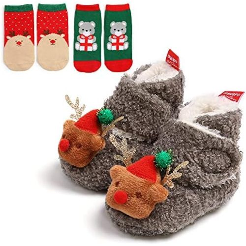 Ohwawadi Infant Baby Slippers Girls Boys Booties Warm Baby Socks Shoes Newborn Crib Footwear Prewalkers