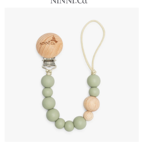 Ninni Co. Olive Green Pacifier Clip