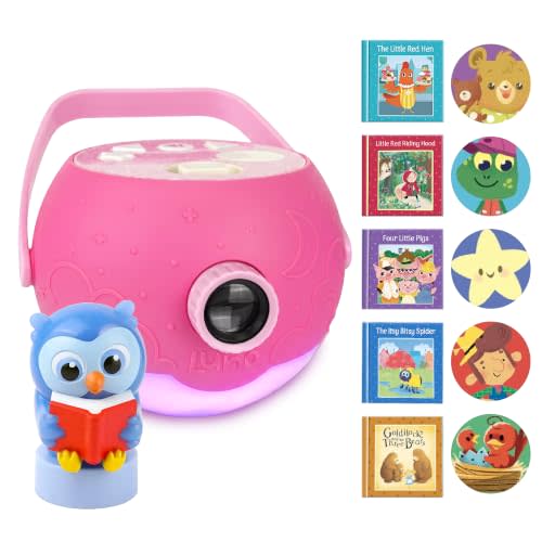 Kids Pink Book Projector - 5 Read Aloud Fairytale Stories, 5 Songs, Ages 3+