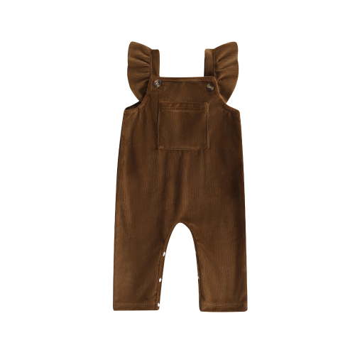 Suealasg Baby Girls Corduroy Overalls Clothes 6 12 18 24 Months Infant Girl Sleeveless Square Neck Full Length Romper Newborn Fall One Piece Jumpsuit
