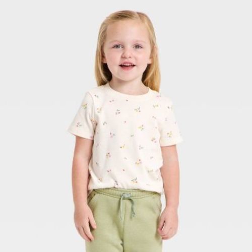 Toddler Girls' Ditsy Floral T-Shirt - Cat & Jack™ Cream 2T