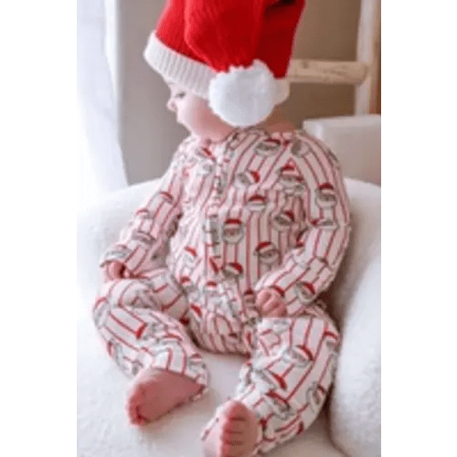 Christmas Bamboo Waffle Convertible Zipper Romper | Holly & Jolly