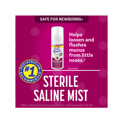 Little Remedies Sterile Saline Nasal Mist, Safe for Newborns, 3 oz - 3 Fl Oz (Pack of 1)