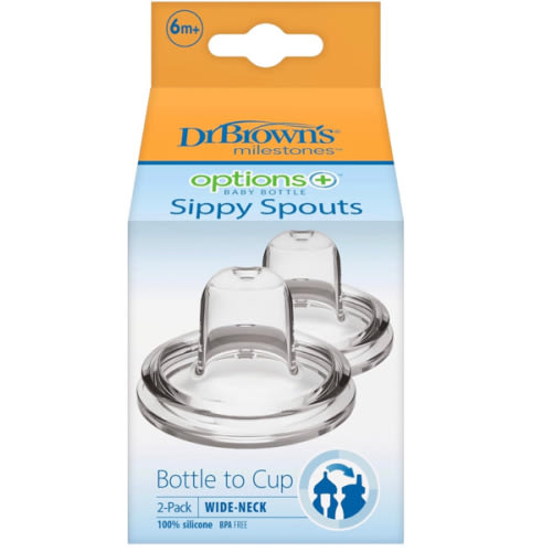 Dr. Brown's Options+ Wide-Neck Baby Bottle Sippy Spout, 2Count