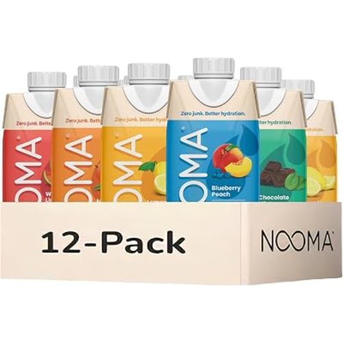 NOOMA Organic Electrolyte Sports Drink | Electrolyte Drink with Organic Coconut Water | Workout Hydration Drink with No Added Sugar | 30 Calories | Pack of 12 Sports Drinks (16.9oz) | Variety Pack