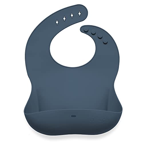 Ali+Oli Silicone Bib Waterproof Silicone Bibs for Babies & Toddlers Adjustable Feeding Bibs with Food Catcher Feeding Bucket