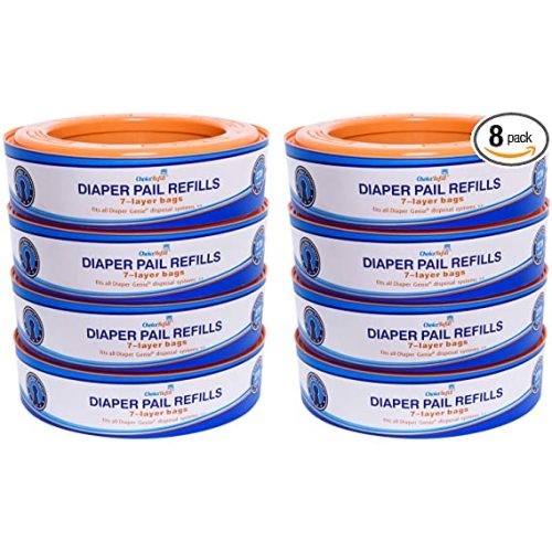 Compatible with Diaper Genie Pails, 8-Pack, 2600 count