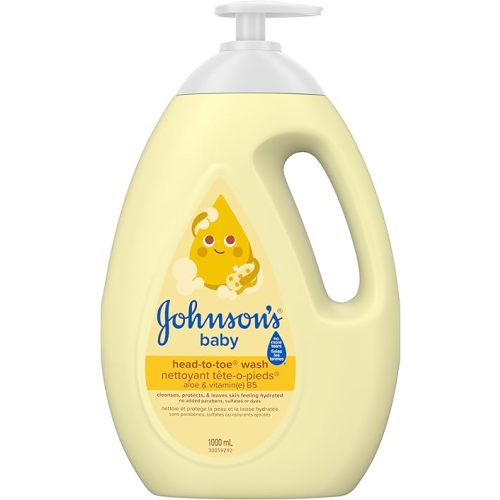 Johnson's Baby Head-to-Toe Tear Free Wash with Aloe Vera and Vitamin B5, Suitable for Newborns and Delicate Skin, Hypoallergenic and pH Balanced, 1000ml