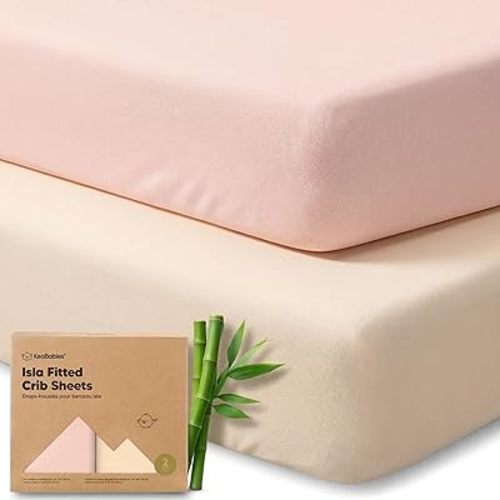 KeaBabies 2-Pack Baby Crib Sheets for Boys, Girls - 52x28 Viscose Derived from Bamboo Toddler Bed Sheets Neutral, Fitted Crib Mattress Cover for Standard Baby Bedding, Soft & Cozy (Cameo)