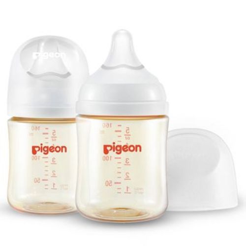 Pigeon Nurture & Nest Wide-Neck and Anti-colic PPSU BPA-Free Baby Bottles with Nipples - 5 fl oz/2pk