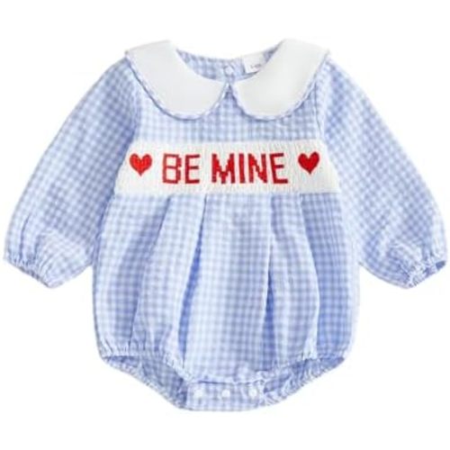 Socutebabe Baby Girl 4th of July Outfit Newborn Fourth of July Bubble Romper Short Sleeve Smocked Onesie Cute Summer Clothes