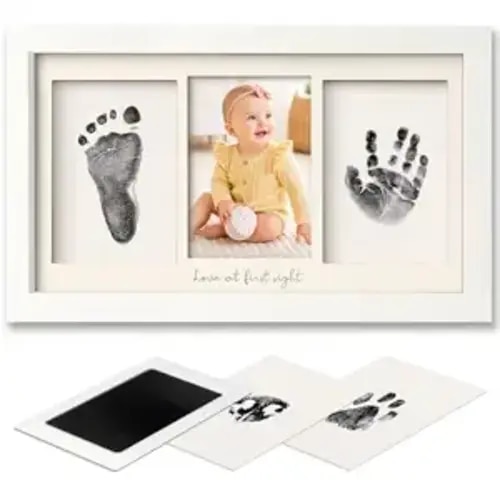 Inkless Hand and Footprint Kit, Boy Girl Newborn Keepsake (Alpine White) | No Mess Ink Pad for Baby Handprint, Clean Touch Paw Print Kit for Dog Picture Frame, Personalized Baby Christmas Shower Gifts