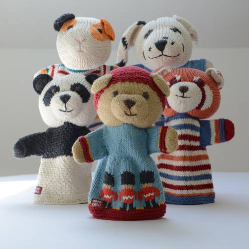 Hand Puppets Hand Knitted in Organic Cotton