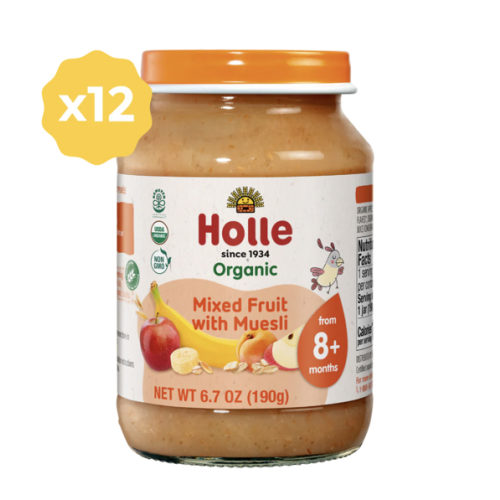 Holle Organic Baby Food Jar - Mixed Fruit with Muesli - 12 Jars
