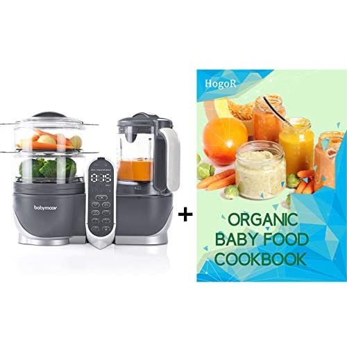 Babymoov Baby Cook Duo Baby Food Maker Steamer and Blender, Baby Food Maker for Infants and Toddlers 6 in 1 Baby Food Processor, Defroster, Sterlizer, Bundled with HogoR Organic Baby Food Cookbook
