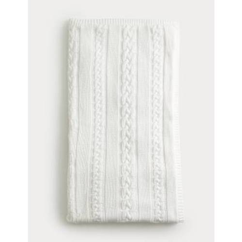 Pure Cotton Cable Fleece Shawl