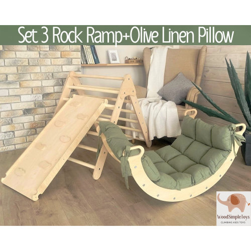 BEST OFFER! Climbing Arch with Pillow Climbing Triangle Set Montessori Climber Set Kletterdreieck, Kletterbogen mit kissen Indoor Playground