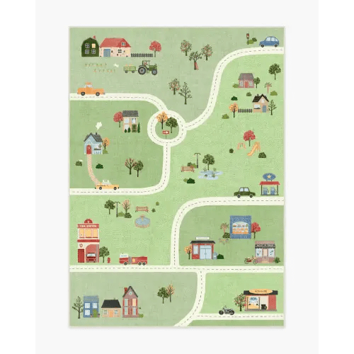 About Town Green Rug | Ruggable US