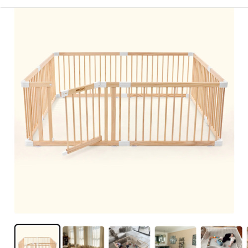 HARPPA Wooden Baby Gate Playpen | Non-Toxic Foldable DIY Adjustable Play Yard for Infants & Toddlers – Natural Finish Baby Fence for Small & Large Spaces