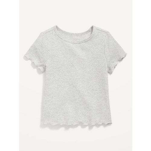 Short-Sleeve Lettuce-Edge T-Shirt for Toddler Girls