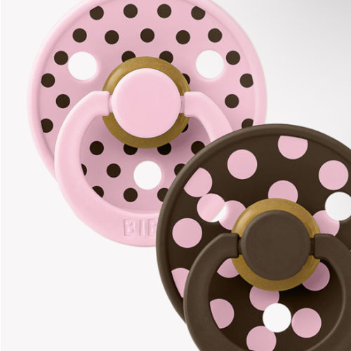 BIBS STUDIO Pacifiers 2 Pack Polka | Baby Pink/Mocha – Bibsworld store US