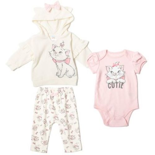 Disney The Aristocats Marie Newborn Baby Boy or Girl Fleece Hoodie Bodysuit Pants Pink / White Newborn