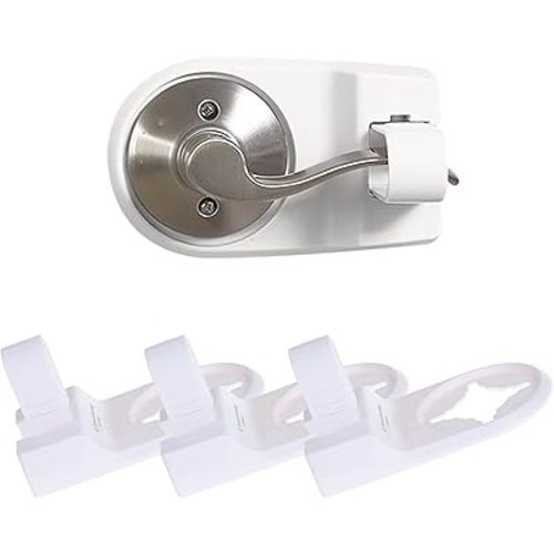 Dreambaby Lever Door Child Safety Lock - Fits Most Lever Handles- Baby Proof Doorknob Guard -White - 3 Pack
