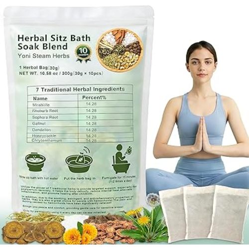 10pcs Yoni Steamer for Women, Steam Herbs with Honeysuckle, Dandelion, Chrysanthemum, Sitz Bath Soak Powder for Postpartum Recovery, Perineal Comfort, Herbal Blend for External Use