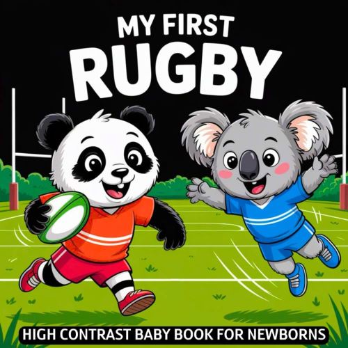 My first Rugby Baby Book: High Contrast for Newborns 0-12 Months, Black and White Sport Images about Rugby Designed to Stimulate Vision from Birth (High Contrast Baby Sports Books)