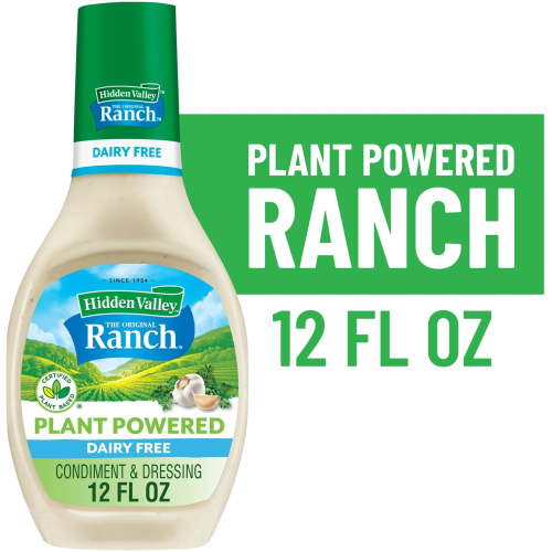 Hidden Valley Vegan Original Plant Powered Ranch Salad Dressing and Topping, 12 fl oz