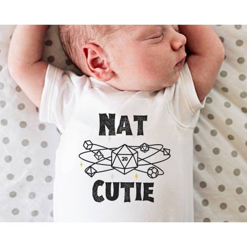 Nat 20 DnD Baby Gift Nerd Baby DnD Outfit Baby Dragon Shirt D&D Baby Milestone Outfit D20 Baby Boy Shirt Nerd Gift Baby Shower Gift Boy Gift