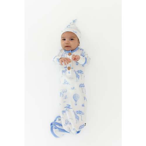 Knotted Gown with Hat Set in Toile Safari
