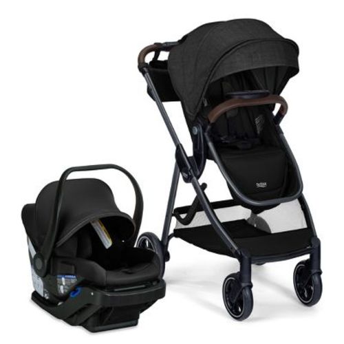 Britax Phases Travel System & Infant Car Seat Stay Tight Base with Pramette Mode - Raven Black