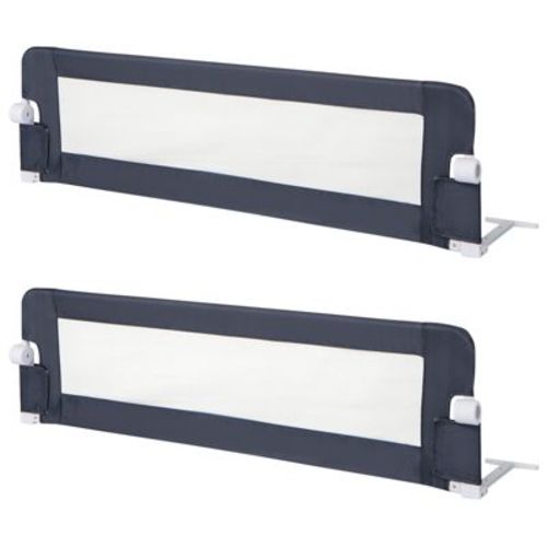 Infans 2PCS 60" Toddler Foldable Bed Rail w/Adjustable Safety Strap Bedrail Guard Grey