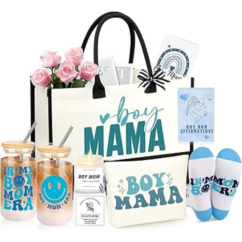 New Boy Mom Gifts, First 1st Mothers Day Birthday Gifts for New Mom Set of 7