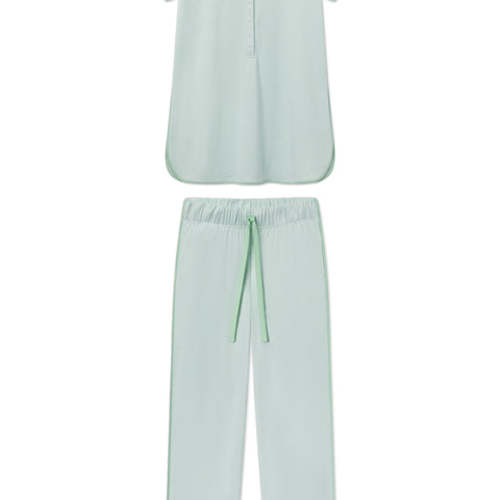LAKE | Women | Pima Cotton Pajamas | Parisian Green Maternity Short Long Set