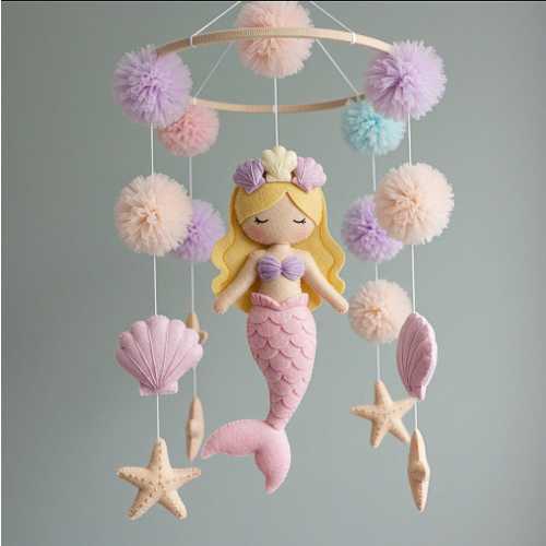 Personalized Mermaid Ocean Baby Mobile Sea World Baby Crib Mobile Sea Creatures Mobile Sea Animals Nautical Baby Mobile Baby Shower Gift