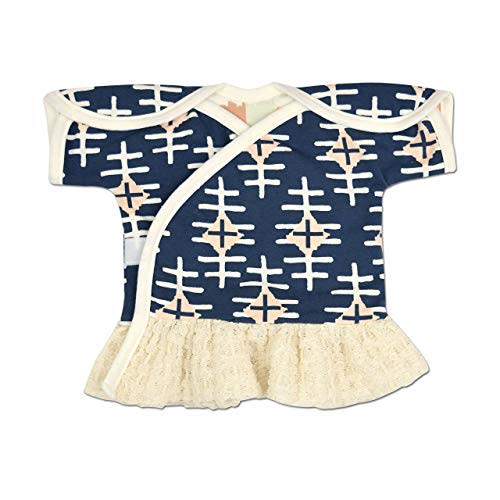 Perfectly Preemie Girls Reversible IV-Dress - NICU Friendly (Painted Sky, Teeny (2-4lbs))