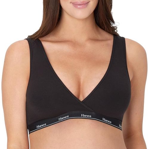 Hanes Women's Maternity Nursing Bra, Lounge Nursing Bralette, Moisture-Wicking, Odor Protection