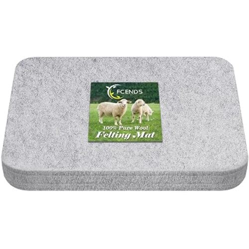 FCENDS Needle Felting Pad, 8x10x1 inch Needle Felt Mat, 100% Natural Wool, Thick and Firm Felt Base for Precision Felting (10"x8")