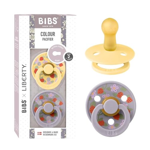 BIBS x Liberty Colour Pacifier, 6-18 Months, 2-Pack, Strawberries & Cream