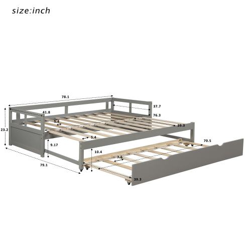 Merax Twin/King Expandable Sleeper Daybed with trundle