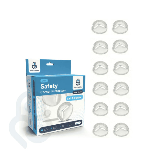 Baby Proof Me Large Edge and Corner Protectors, Corner Guards for Baby Proofing, Clear, 12 Pack