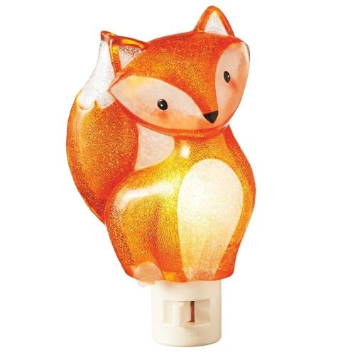 Sitting Woodland Fox Orange 3.5 x 6 Inch Acrylic Decorative Plug-In Wall Night Light