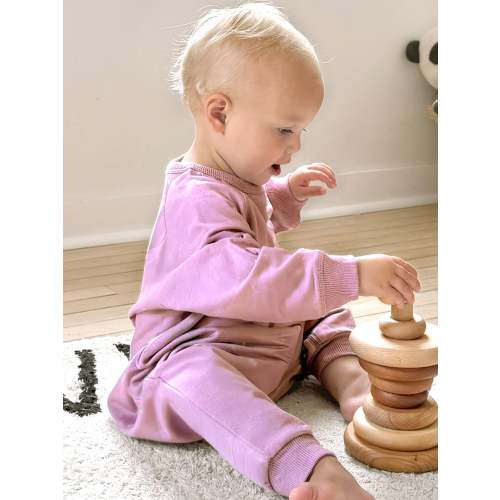 Long Sleeve Cotton Jumpsuit - Poppy