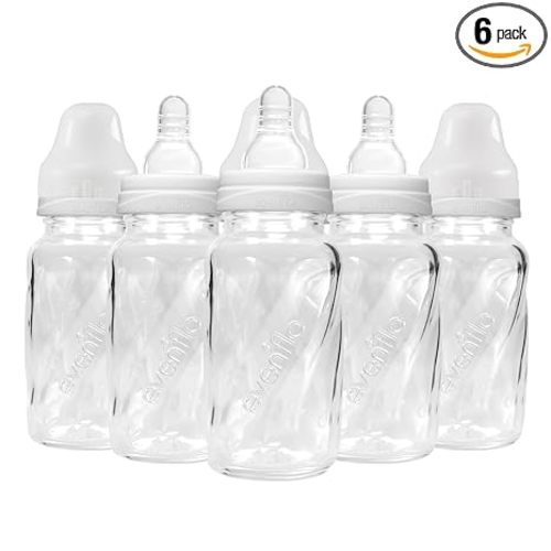 Evenflo Feeding Classic Glass, Twist Bottles, 4 Oz, 6 Bottles.