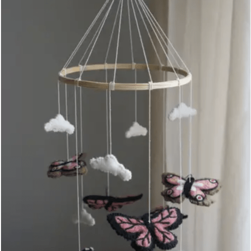 Gamcha Mobile (Butterflies - Coral)