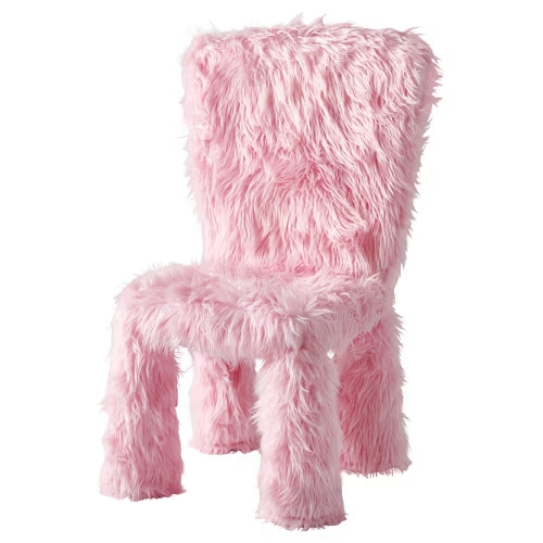 GREJSIMOJS Cover for children's chair - faux fur/pink